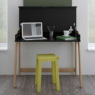 Schreibtisch Aura 94cm - schwarz/eiche