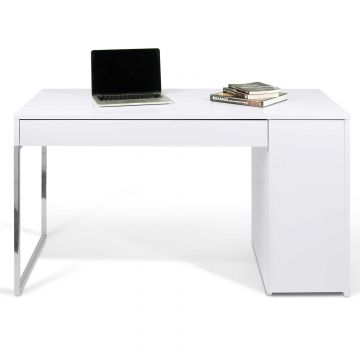  Schreibtisch Prado 130cm - weiß/chrom