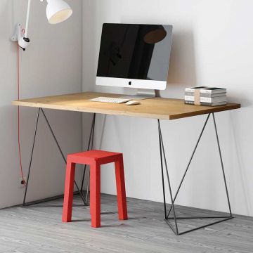 Schreibtisch Flo - Wildeiche / schwarze Beine