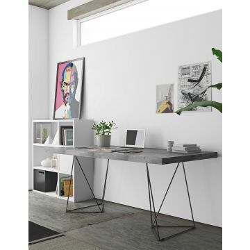 Tisch / Schreibtisch Multis 160cm - Beton/Schwarz