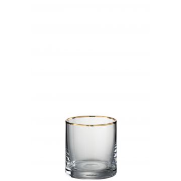 Glas rand zylinder glas transparent/gold