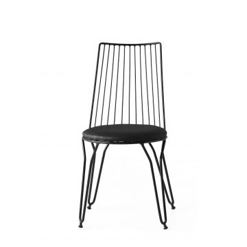 Vella Stuhl-Set | 100% Metallgestell | Kunstledersitze | Schwarz