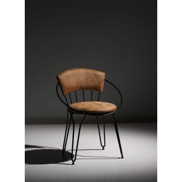 Vella Stuhl-Set | 100% Metallgestell | Samtstoff | Schwarz Beige