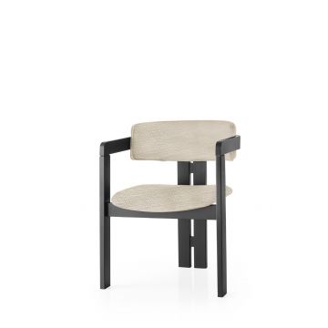 Woody Fashion Chair | 100% Holz | Sitzfläche aus Samt | Hellgrau Schwarz