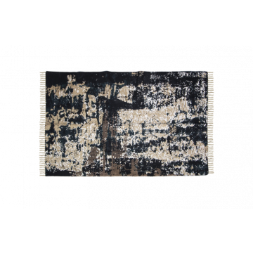 Teppich - Baumwolle - 180x120 cm - grau / beige / blau / blau / gold