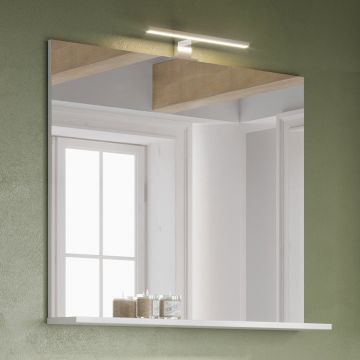 Badezimmerspiegel Artis/Tucker mit Beleuchtung und Ablage - weiß