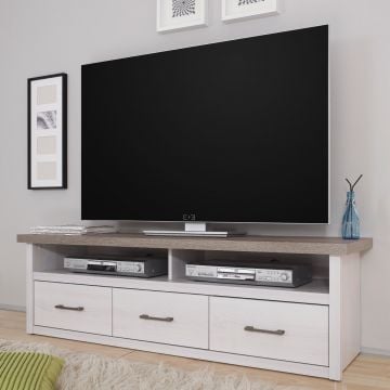 TV-Schrank Larnaca 148cm mit 3 Schubladen - weiß 