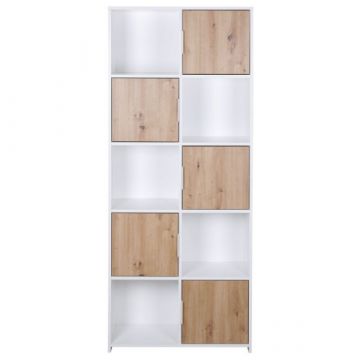 Bücherregal Pepeto | 77 x 30 x 185 cm | Offener und geschlossener Stauraum | Farbe: Weiß