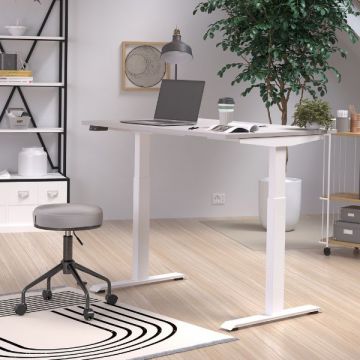 Schreibtisch Hermoso | 140 x 80 x 120 cm | Grau-weißes Design