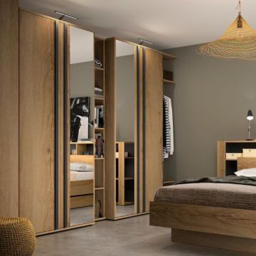 Garderobe mit Spiegel Enzo | 100 x 61 x 235 | Helvezia Oak Design
