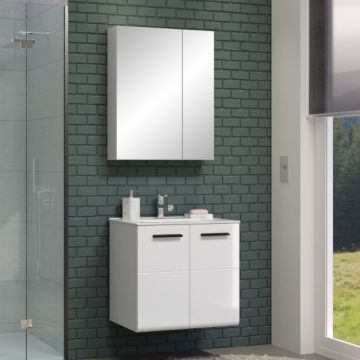 Badkombination Riva | Waschtischschrank, Spiegelschrank | Weiß