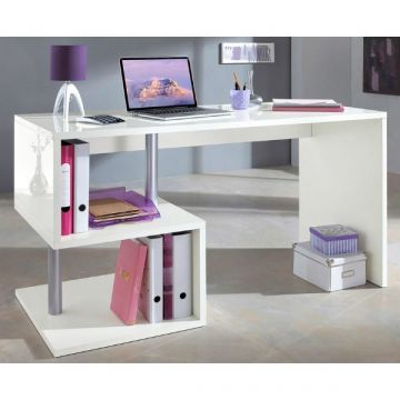 Schreibtisch Estiver | 140 x 60 x 77,5 cm | High Gloss White