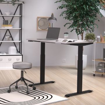 Schreibtisch Hermoso | 120 x 80 x 120 cm | Grau-schwarzes Design
