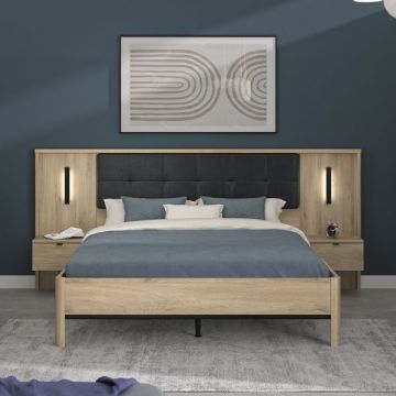 Doppelbett mit Kopfteil Maximin | 140 x 190 cm | Krönberg Oak Design