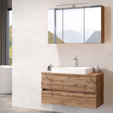 Waschtisch-Set Pienza | Spiegelschrank, Waschtischunterschrank | Wotan Oak Design