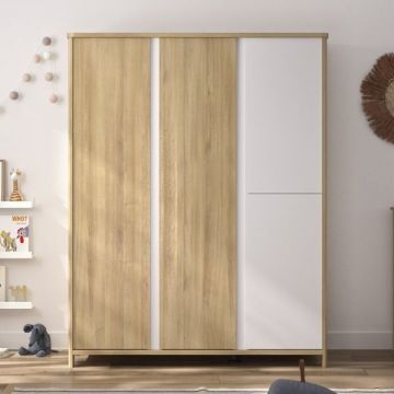 Kleiderschrank Binno | 146 x 57 x 185 cm | Beech Oak Design