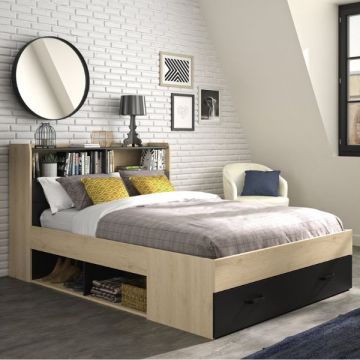 Doppelbett mit Schubladen Sabia | 140 x 190 | Design Châtaignier