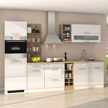 Küchenzeile Milan | Inklusive Geräte | Weiß Hochglanz
