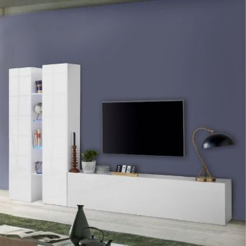 TV-Möbel-Set Natasha | TV-Schrank, Stauschränke und Ablagefächer | High Gloss White