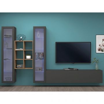 TV-Möbel-Set Natasha | TV-Schrank, Vitrinen und Ablagefächer | Anthrazitfarben