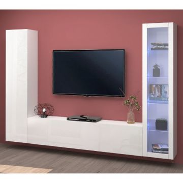 TV-Möbel-Set Natasha | TV-Schrank, Vitrine und Stauraumschrank | High Gloss White