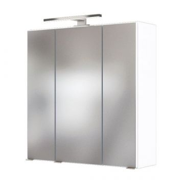 Spiegelschrank Alphonse | Mit Beleuchtung | 20 x 60 x 64 cm | Hellweiß