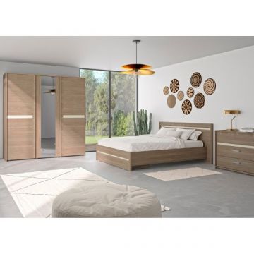 Schlafzimmerset Lisboa | Kleiderschrank mit Schublade, Kommode, Kleiderschrank | Reed Oak Design