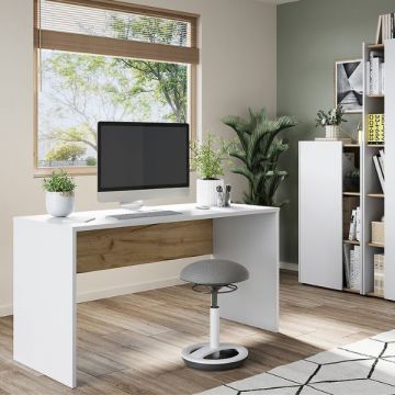 Büro-Set Yannai | Schreibtisch, Aktenschrank | Oak White Design
