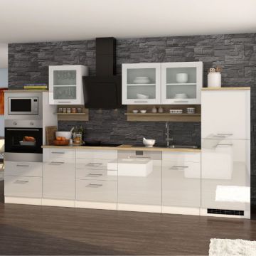 Küchenset Milan | Inklusive Geräte | Weiß Hochglanz