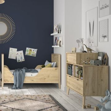 Kinderzimmer-Set Lison | Verstellbares Bett und Kommode | Artisan Oak Design