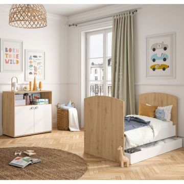 Kinderzimmer-Set Arthur | Verstellbares Bett und Kommode | Artisan Oak Design