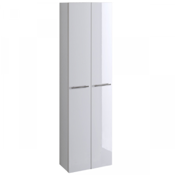 Säulenschrank Small 50cm 2 Türen - Hochglanz weiß