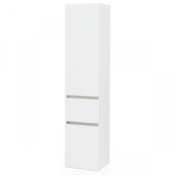 Säulenschrank Kornel/Pisca 40cm 2 Türen und 1 Schublade - weiß