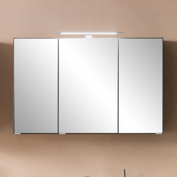 Spiegelschrank Vikas 100cm 3 Türen mit Beleuchtung - anthrazit