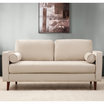 Stilvolles 2-Sitz-Sofa | Komfortabel und schick | Buchenholzrahmen | Farbe Beige