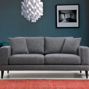 2-Sitzer Star Sofa | Komfort, Design | Buchenholzrahmen | 100% Polyester | Dunkelgrau