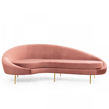 Bequemes und stilvolles 3-Sitzer-Sofa | Rosa, Buchenholzrahmen | Polyesterstoff, 255cm Länge