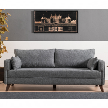 Balcab Home 3-Sitzer Schlafsofa | 100% Polyester, Rahmen: Walnuss hart 