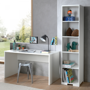 Kombination London mit Schreibtisch und Bücherregal-weiß