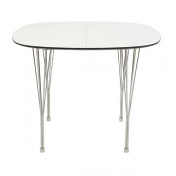 Ovaler Esstisch Niles - 160x100x2 cm - Weiß/Laminat 
