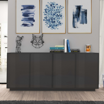 Sideboard Orlando | 180 x 41,5 x 86 cm | Lacquered Anthracite Design