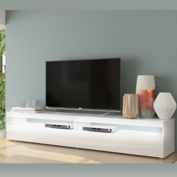 TV-Schrank Burrata | 200 x 45 x 36,2 cm | High Gloss White