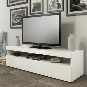 TV-Schrank Burrata | 130 x 45 x 36,2 cm | High Gloss White