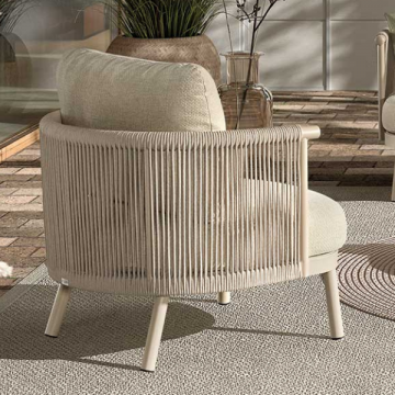 Sessel für Garten Mendoza | 83 x 80 x 90 cm | Rope Beige Design