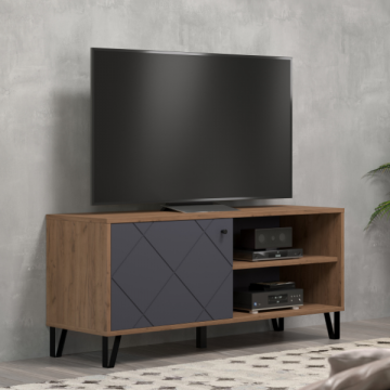 Montez TV-Schrank | 123 x 40 x 56 cm | Mit Stauraum und Tür | Craft Oak
