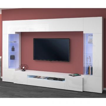 TV-Hängeschrank-Set Algeria | 290 x 40 x 190 cm | High Gloss White