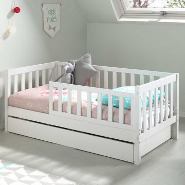 Kleinkindbett Petronille mit Bettkasten 70 x 140cm Kiefer - weiß