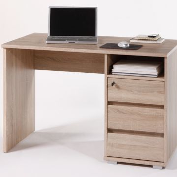 Schreibtisch Primos 110cm mit 3 Schubladen - Eiche