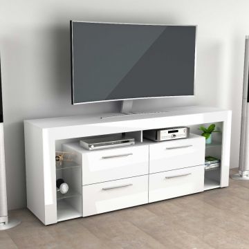 TV-Möbel Vidi 180 cm - Hochglanz weiß
