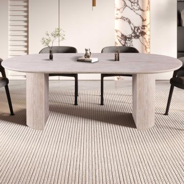 Ovaler Esstisch Lagos - 220x110x76cm - Travertin